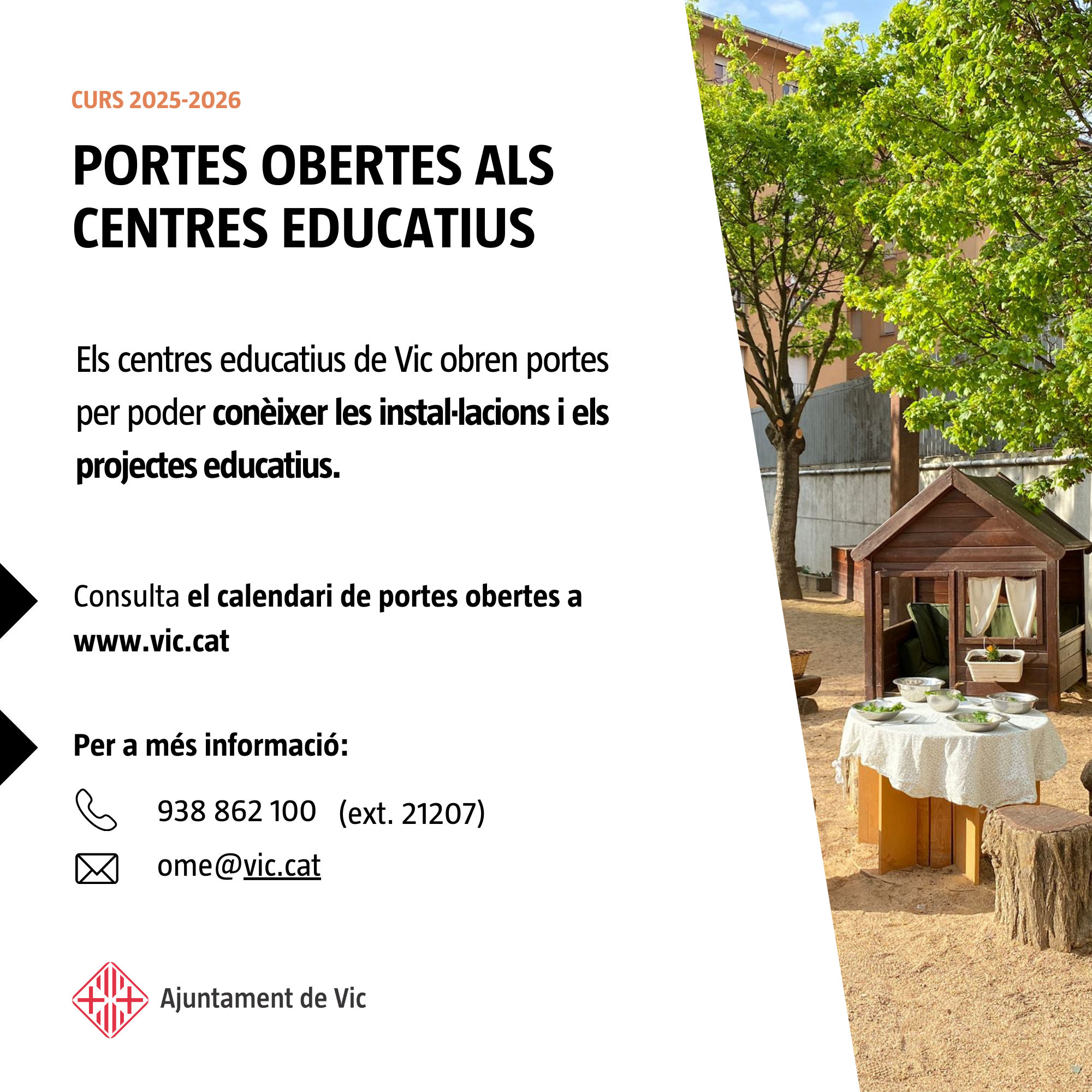 Cartell de portes obertes als centres educatius 2025-2026